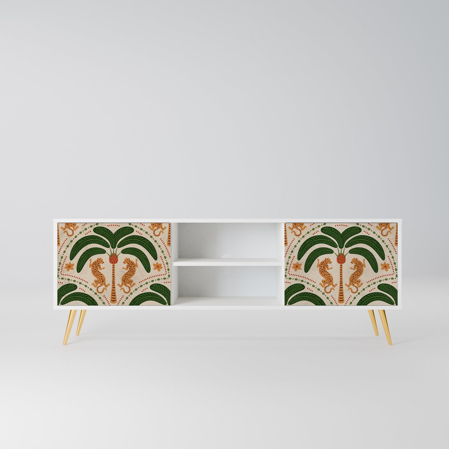 DANCING PREDATORS Mobile TV a 2 Ante in Finitura Bianca