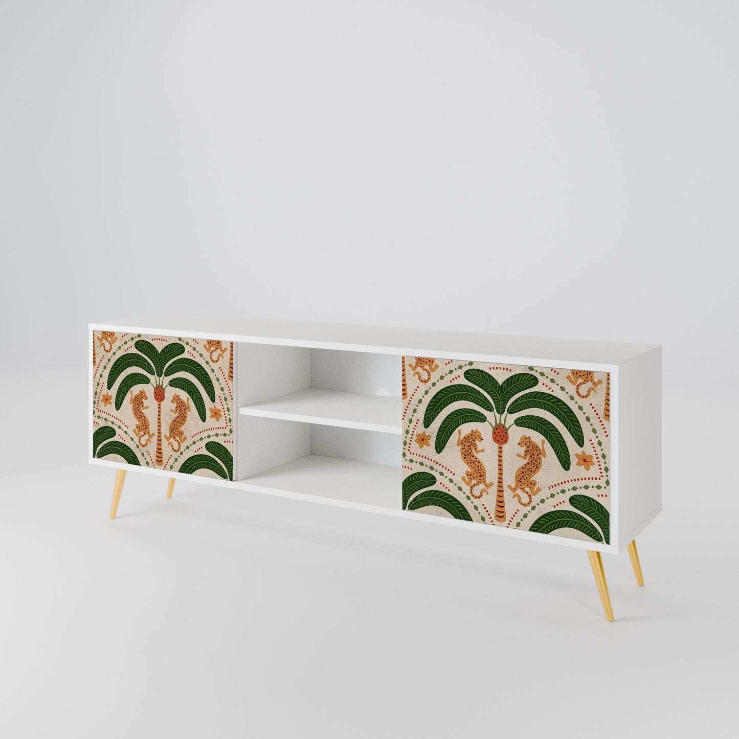 DANCING PREDATORS Mobile TV a 2 Ante in Finitura Bianca