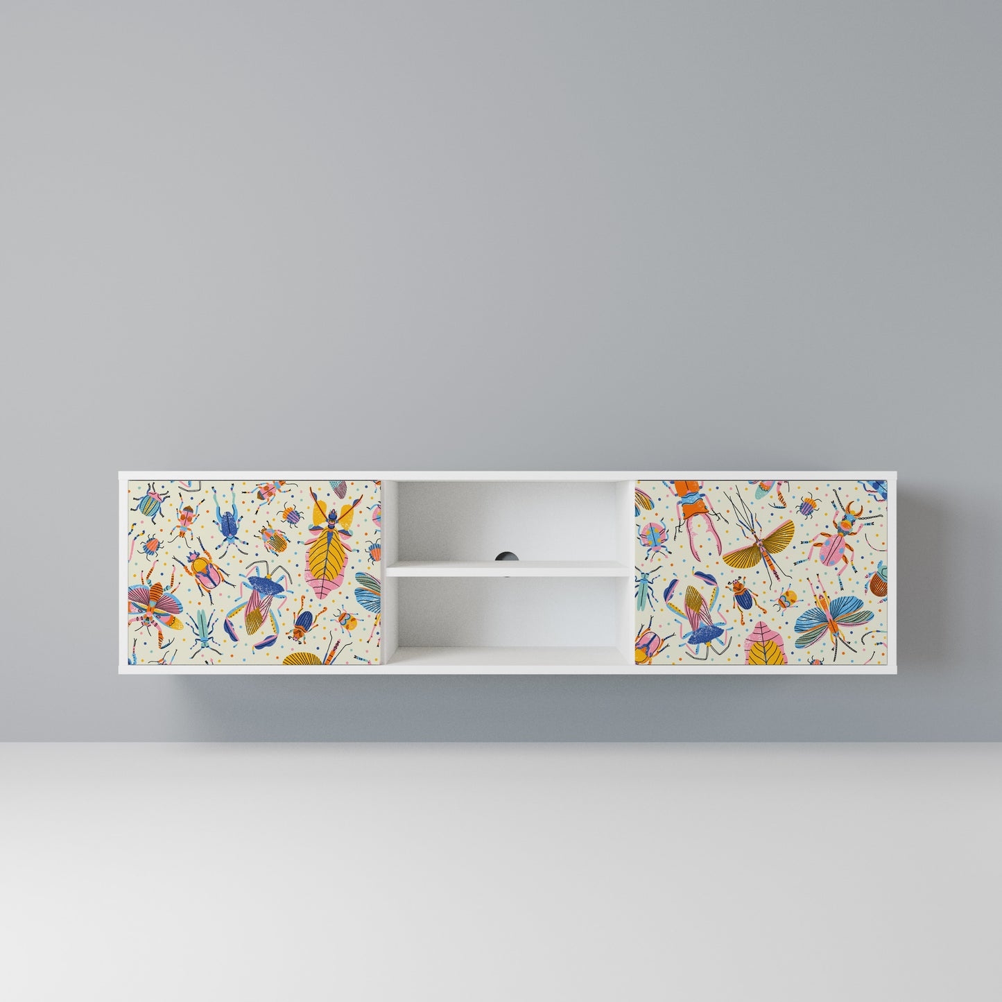 COLORFUL INSECTS Mobile TV a 2 Ante in Finitura Bianca