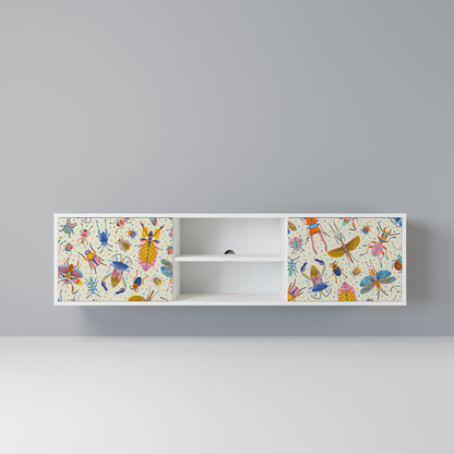 COLORFUL INSECTS Mobile TV a 2 Ante in Finitura Bianca