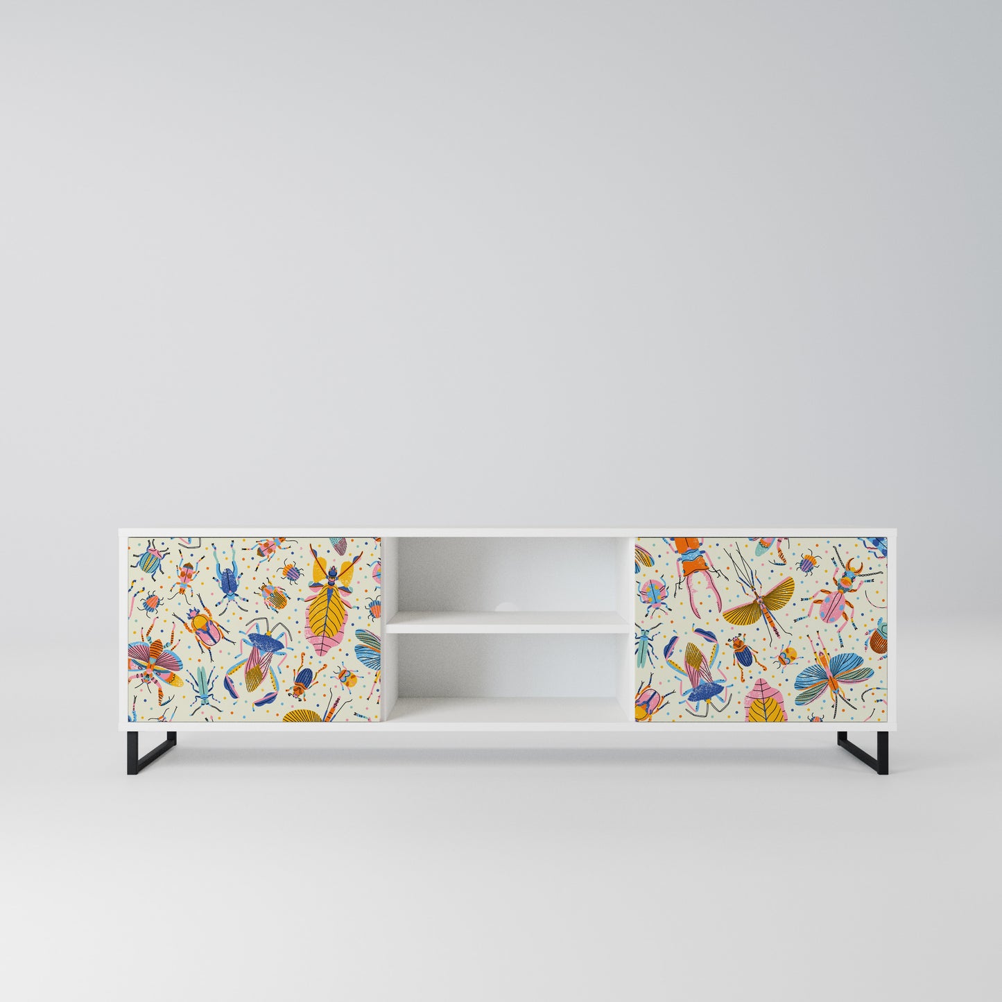 COLORFUL INSECTS Mobile TV a 2 Ante in Finitura Bianca