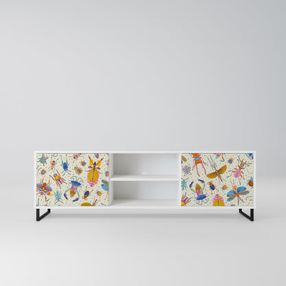 COLORFUL INSECTS Mobile TV a 2 Ante in Finitura Bianca