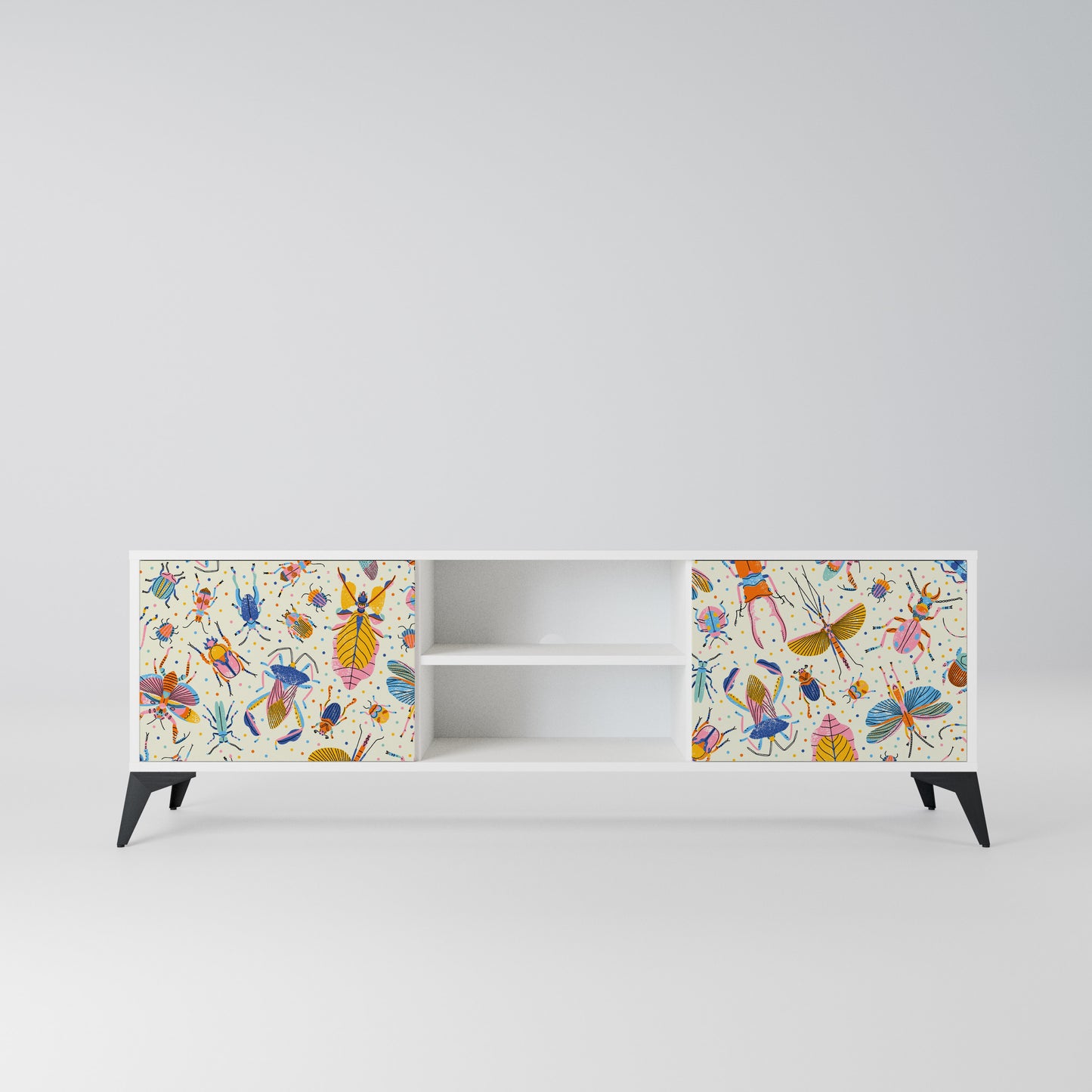 COLORFUL INSECTS Mobile TV a 2 Ante in Finitura Bianca