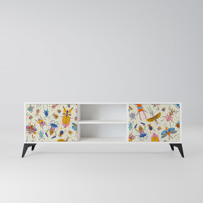 COLORFUL INSECTS Mobile TV a 2 Ante in Finitura Bianca
