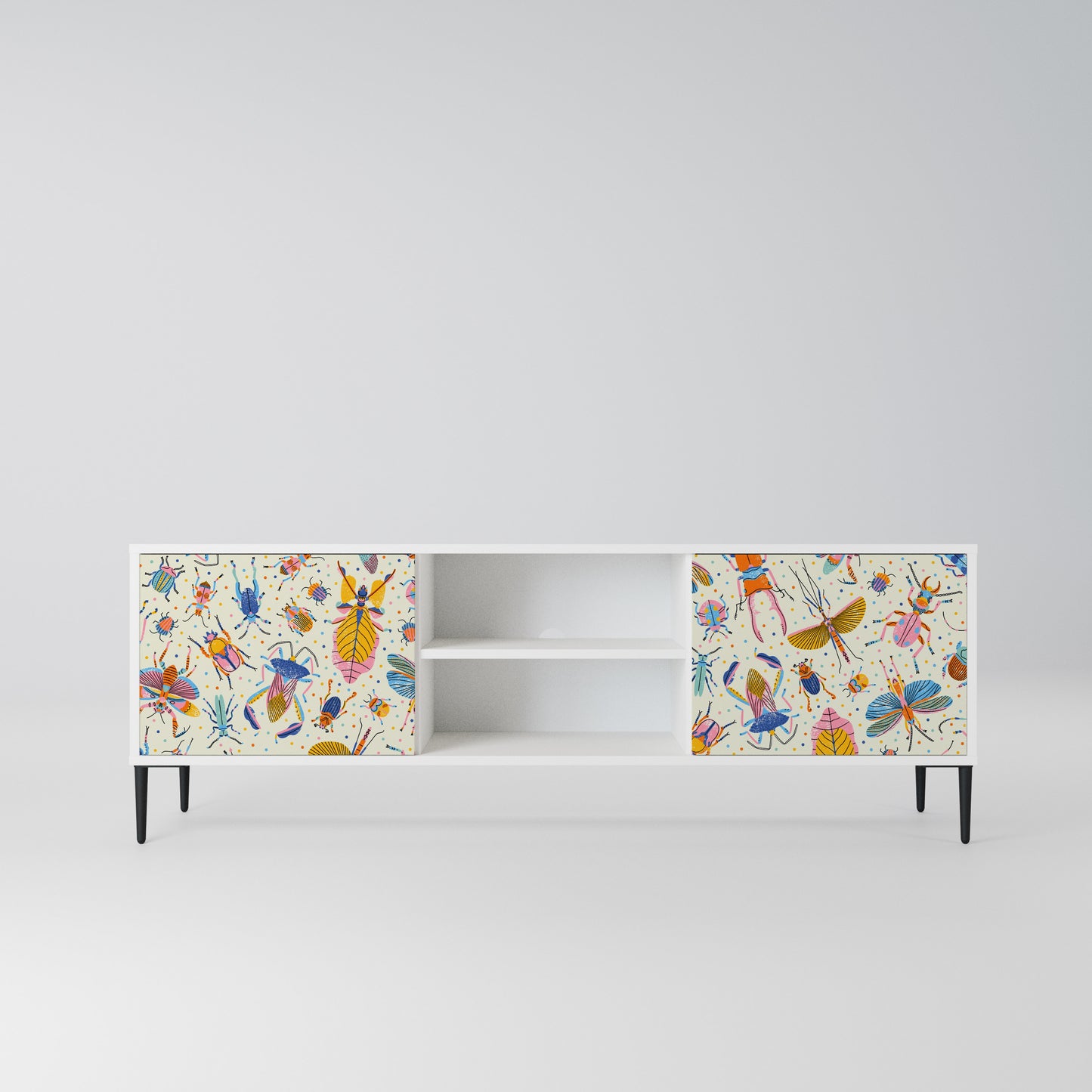 COLORFUL INSECTS Mobile TV a 2 Ante in Finitura Bianca