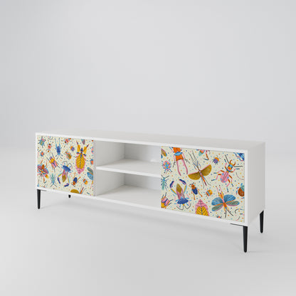COLORFUL INSECTS Mobile TV a 2 Ante in Finitura Bianca