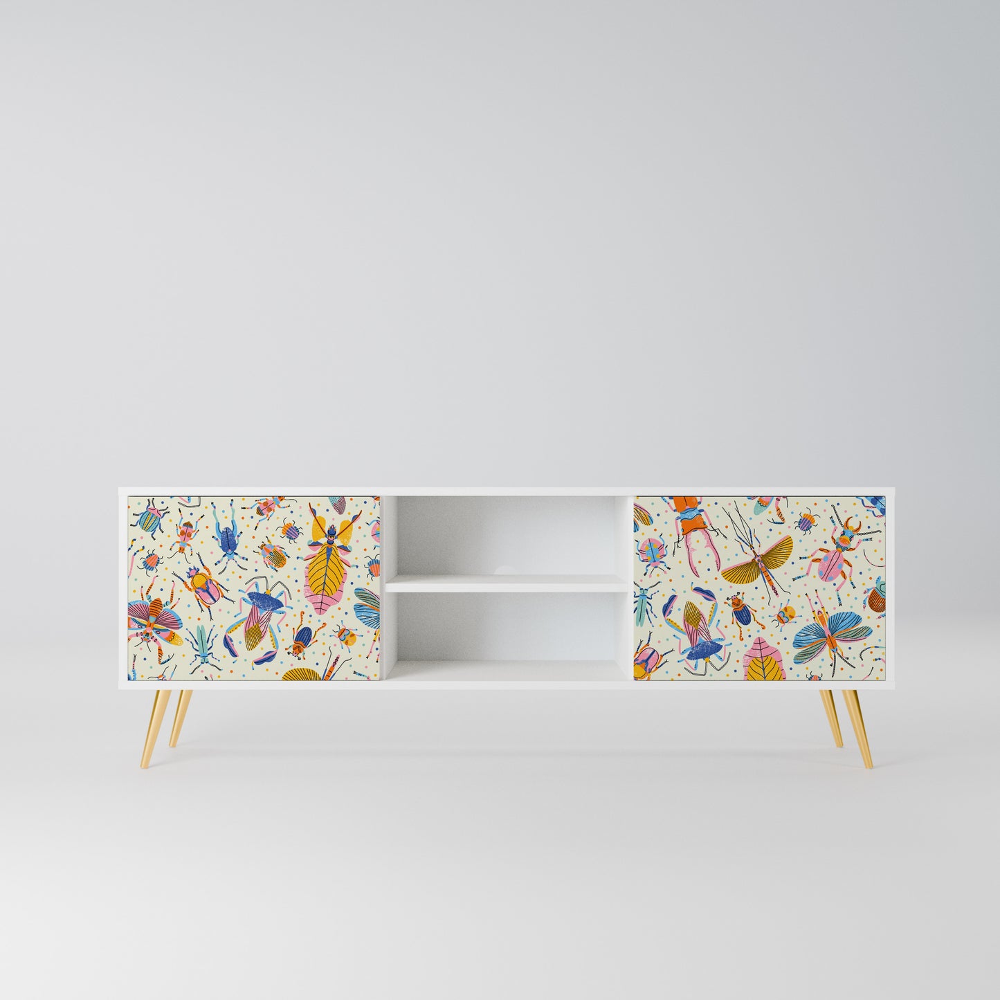 COLORFUL INSECTS Mobile TV a 2 Ante in Finitura Bianca