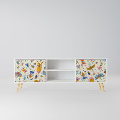 COLORFUL INSECTS Mobile TV a 2 Ante in Finitura Bianca