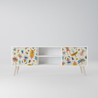 COLORFUL INSECTS Mobile TV a 2 Ante in Finitura Bianca