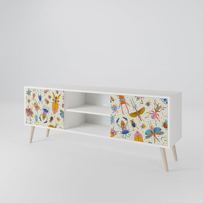 COLORFUL INSECTS Mobile TV a 2 Ante in Finitura Bianca