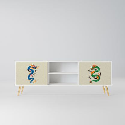 MYTHOLOGICAL CREATURES Mobile TV a 2 Ante in Finitura Bianca