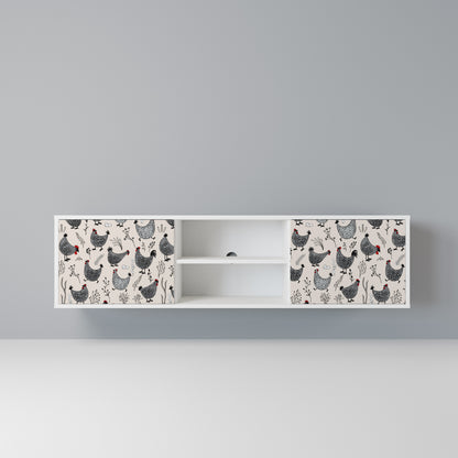 HAPPY HENS Mobile TV a 2 Ante in Finitura Bianca