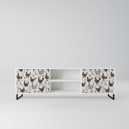 HAPPY HENS Mobile TV a 2 Ante in Finitura Bianca