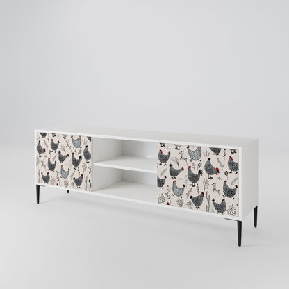 HAPPY HENS Mobile TV a 2 Ante in Finitura Bianca