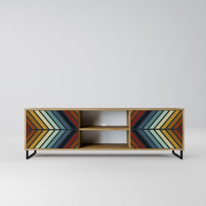 Mobile TV INDIGENO ZIGZAG a 2 ante in effetto rovere