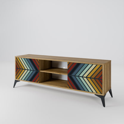 Mobile TV INDIGENO ZIGZAG a 2 ante in effetto rovere