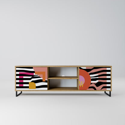 Mobile TV a 2 ante CHROMATIC ABSTRACT in effetto rovere