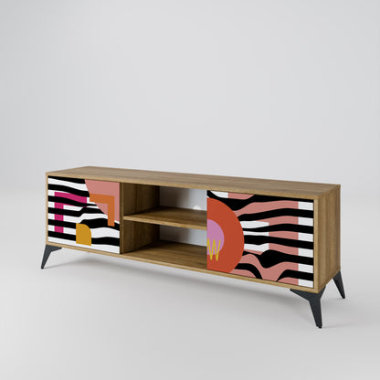 Mobile TV a 2 ante CHROMATIC ABSTRACT in effetto rovere