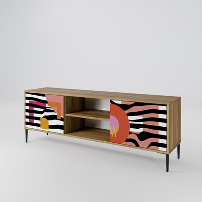 Mobile TV a 2 ante CHROMATIC ABSTRACT in effetto rovere