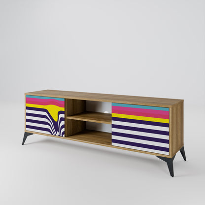 Mobile TV a 2 ante COLORFUL DIVERSION in effetto rovere