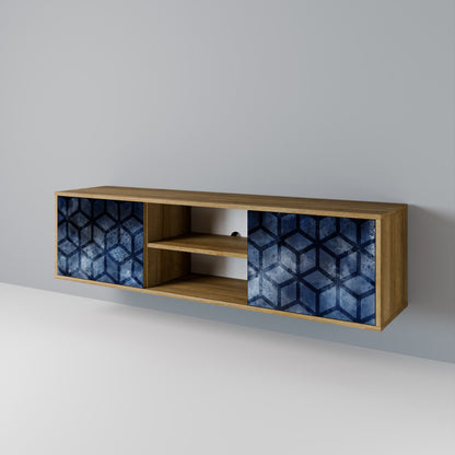 Mobile TV CUBIC MIST a 2 ante in effetto rovere