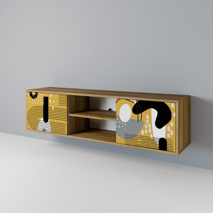 Porta TV a 2 ante SHAPESHIFT SYMPHONY in effetto rovere
