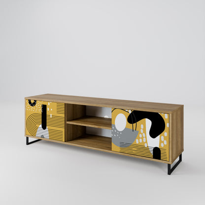 Porta TV a 2 ante SHAPESHIFT SYMPHONY in effetto rovere