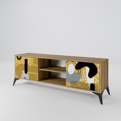 Porta TV a 2 ante SHAPESHIFT SYMPHONY in effetto rovere