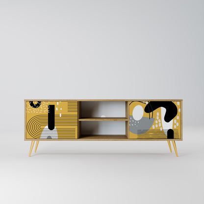 Porta TV a 2 ante SHAPESHIFT SYMPHONY in effetto rovere