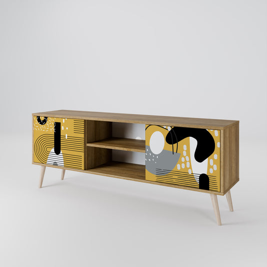 Porta TV a 2 ante SHAPESHIFT SYMPHONY in effetto rovere