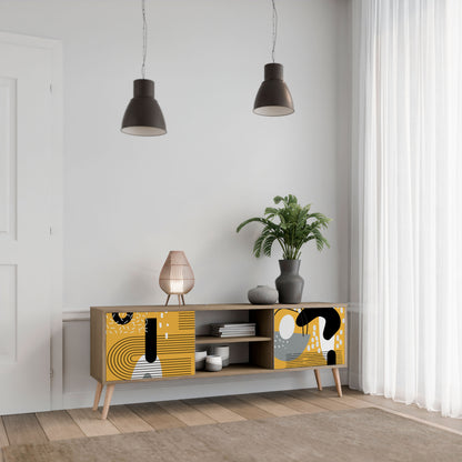Porta TV a 2 ante SHAPESHIFT SYMPHONY in effetto rovere