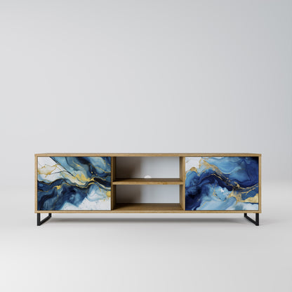 Mobile TV INKY MARBLE a 2 ante in effetto rovere
