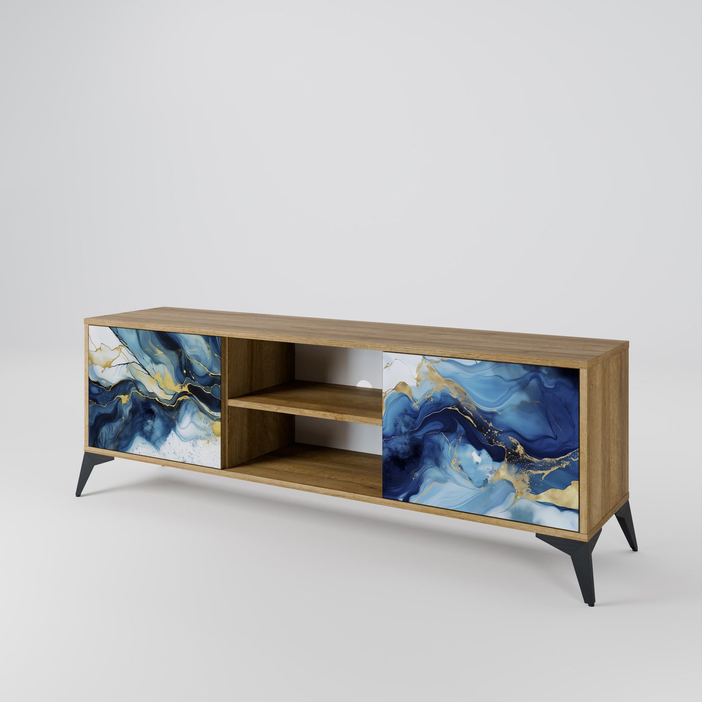 Mobile TV INKY MARBLE a 2 ante in effetto rovere