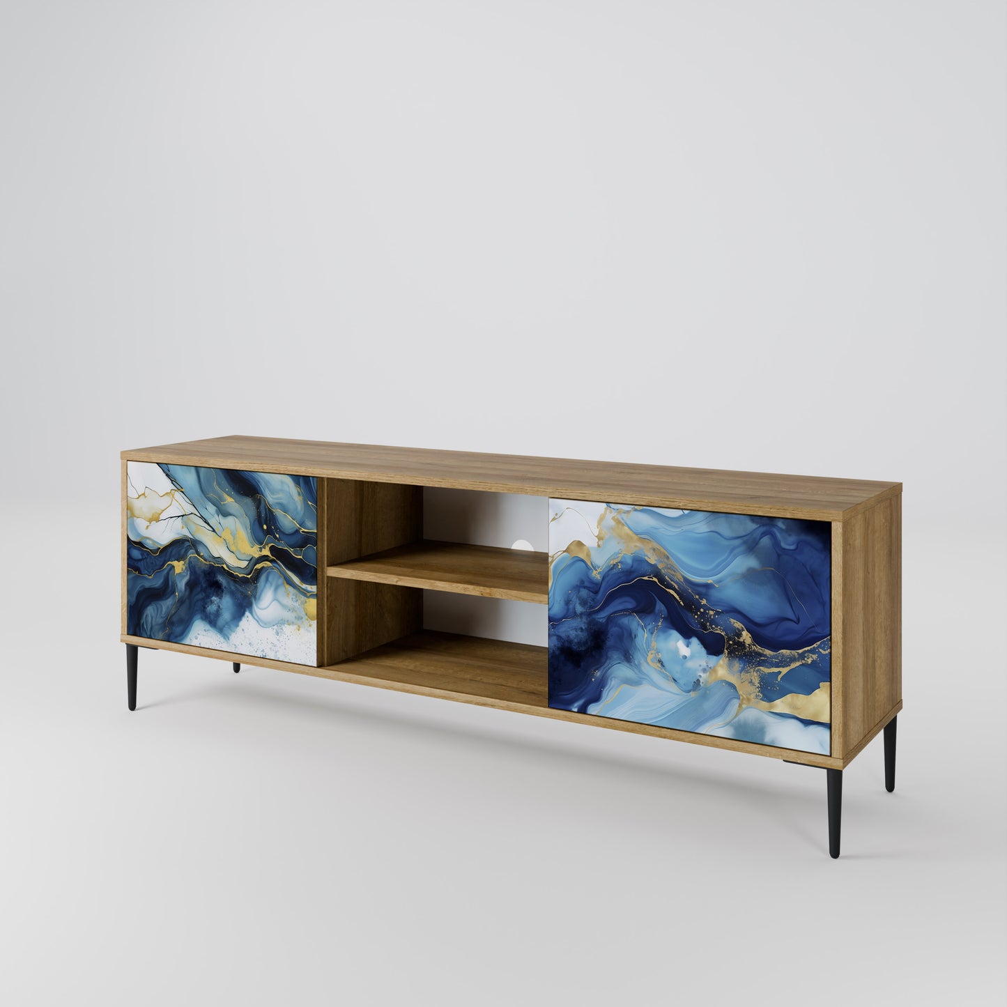 Mobile TV INKY MARBLE a 2 ante in effetto rovere