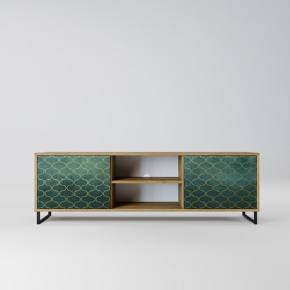 Mobile TV TESSELATED GREENERY a 2 ante in effetto rovere