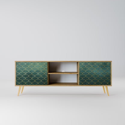 Mobile TV TESSELATED GREENERY a 2 ante in effetto rovere