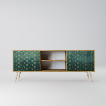 Mobile TV TESSELATED GREENERY a 2 ante in effetto rovere