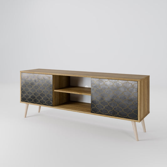 Mobile TV TESSELATED GRAYISH a 2 ante in effetto rovere
