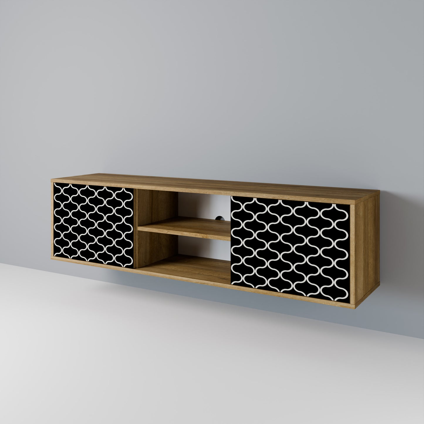 Mobile TV TESSELATED BLACKNESS a 2 ante in effetto rovere