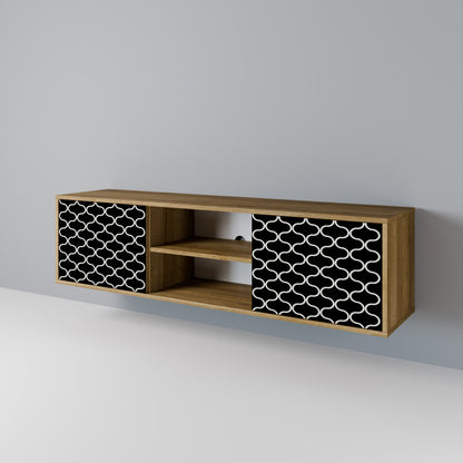 Mobile TV TESSELATED BLACKNESS a 2 ante in effetto rovere