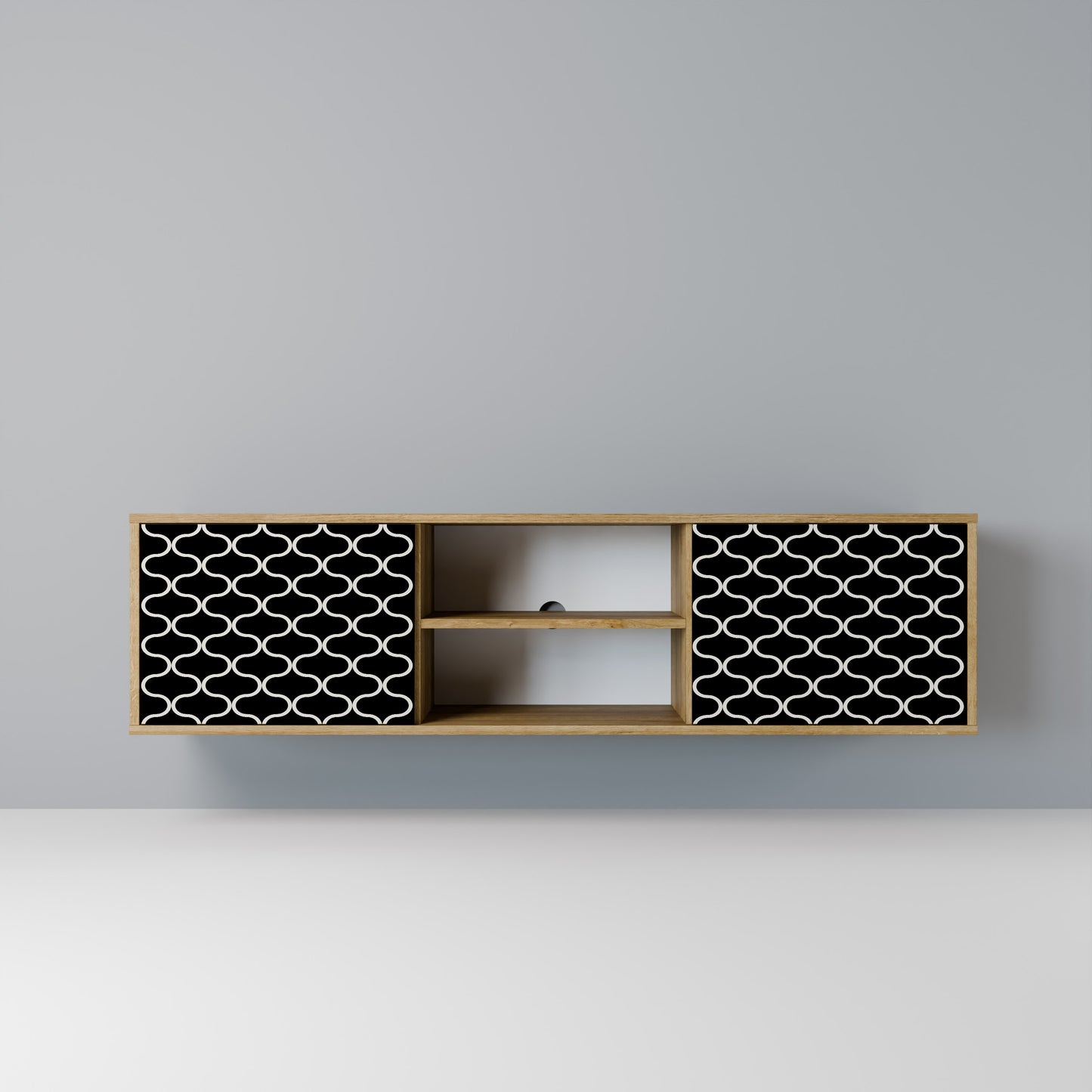 Mobile TV TESSELATED BLACKNESS a 2 ante in effetto rovere