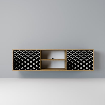 Mobile TV TESSELATED BLACKNESS a 2 ante in effetto rovere