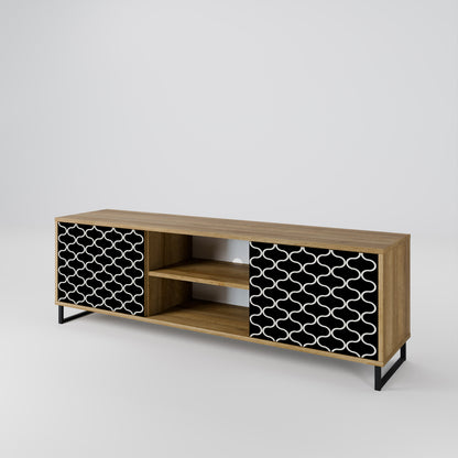 Mobile TV TESSELATED BLACKNESS a 2 ante in effetto rovere