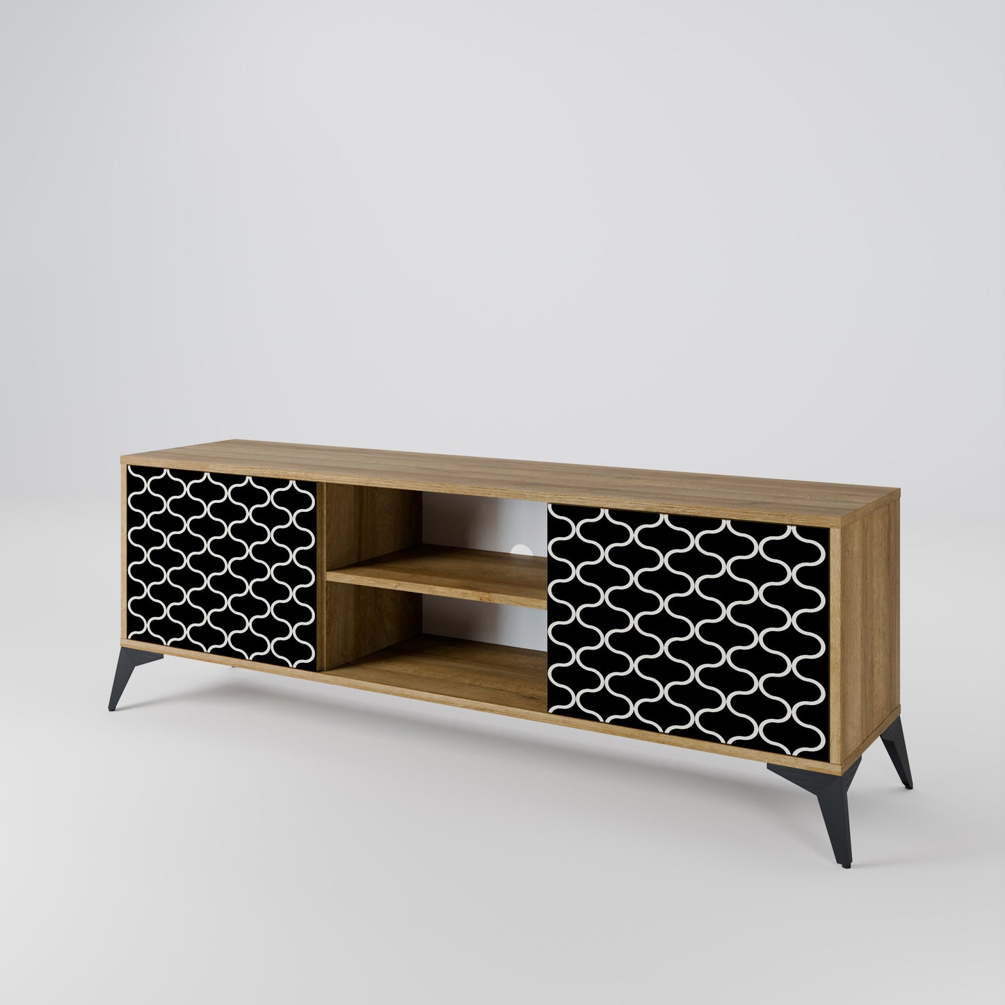 Mobile TV TESSELATED BLACKNESS a 2 ante in effetto rovere