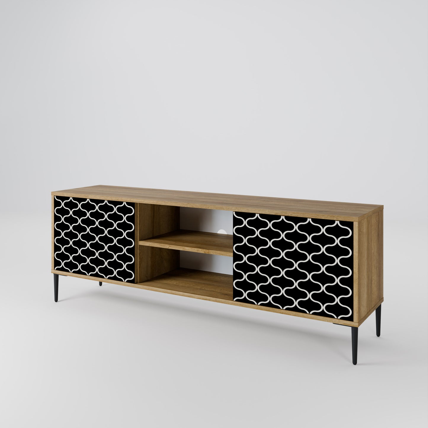 Mobile TV TESSELATED BLACKNESS a 2 ante in effetto rovere