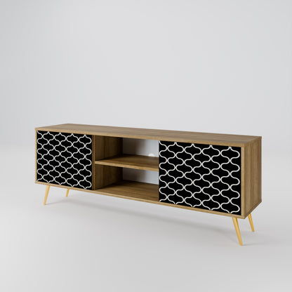 Mobile TV TESSELATED BLACKNESS a 2 ante in effetto rovere