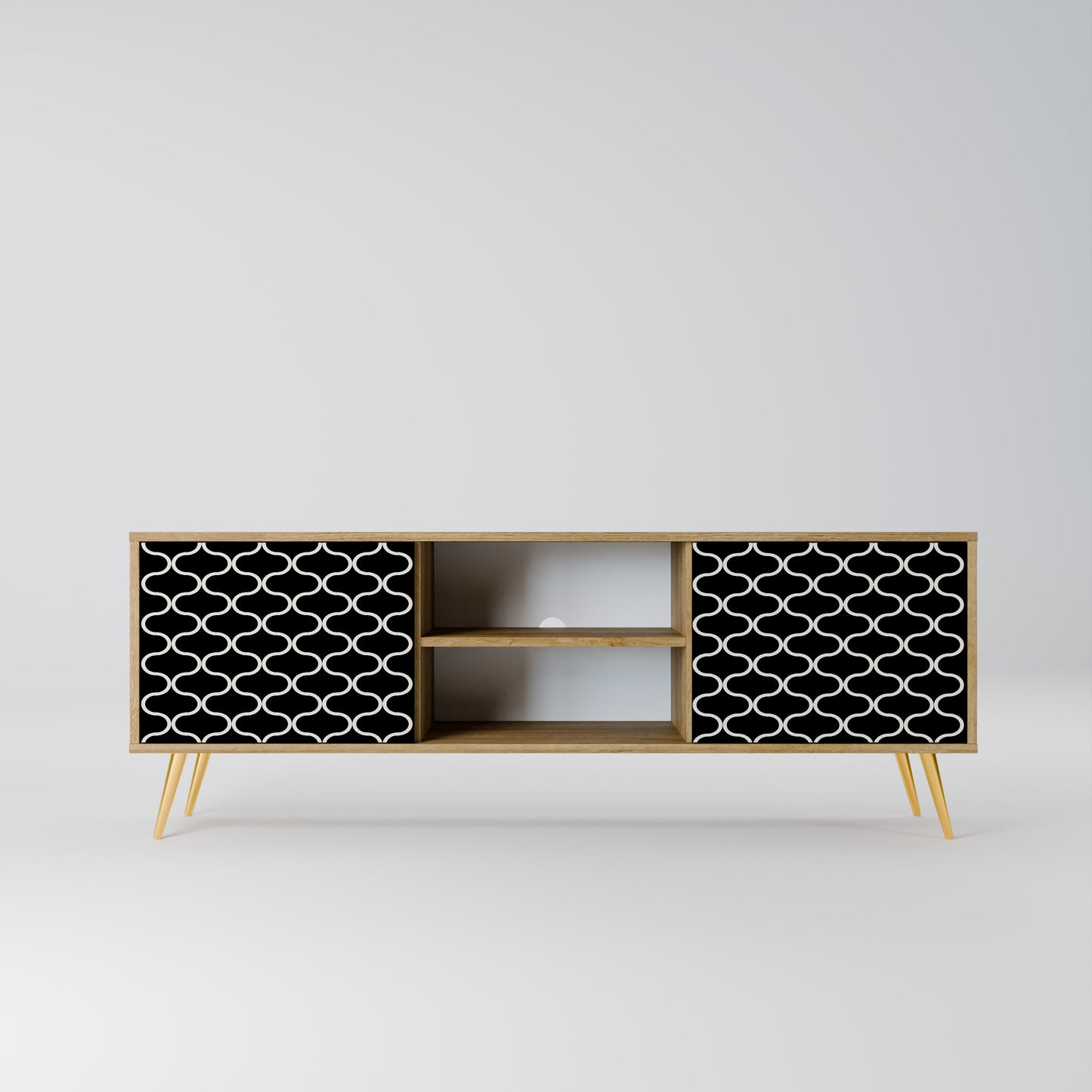 Mobile TV TESSELATED BLACKNESS a 2 ante in effetto rovere
