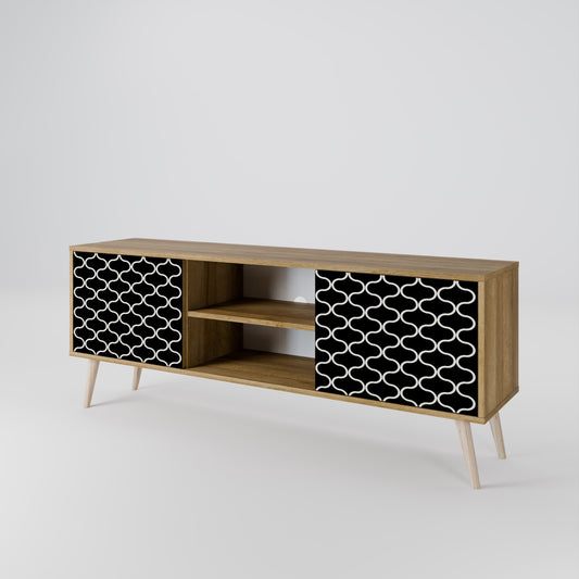 Mobile TV TESSELATED BLACKNESS a 2 ante in effetto rovere