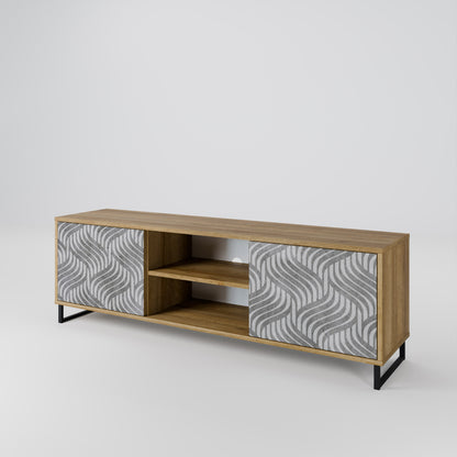 Mobile TV CONCRETE MOVEMENT a 2 ante in effetto rovere