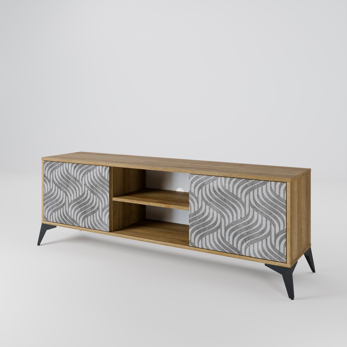 Mobile TV CONCRETE MOVEMENT a 2 ante in effetto rovere